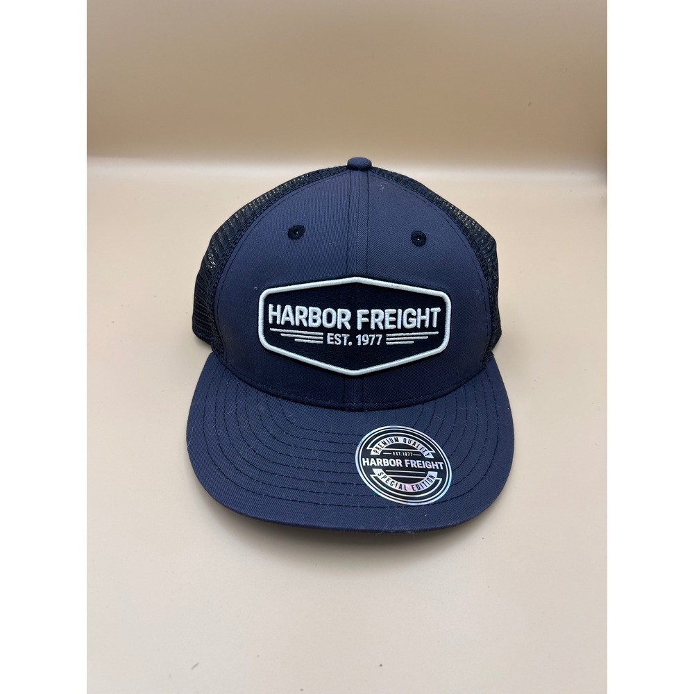 Harbor Freight Tools Special Edition Navy Blue Trucker Hat Mesh Snapback HFT Cap